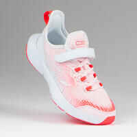 Laufschuhe Leichtathletik At Flex Run Klettverschluss Kinder rosa/grau 