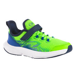 KIDS' RUNNING SHOES - AT FLEX RUN RIPTAB - GREEN AND BLUE