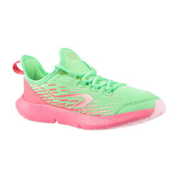 KIDS' RUNNING SHOES - AT FLEX RUN LACES - GREEN/PINK