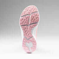 Laufschuhe Leichtathletik Schnürsenkel AT Flex Run Kinder grau/rosa