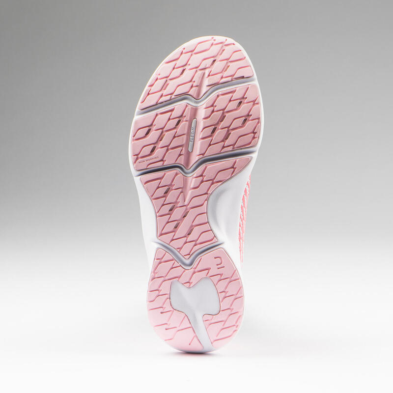 Laufschuhe Kinder Schnürsenkel - AT Flex Run grau/rosa 