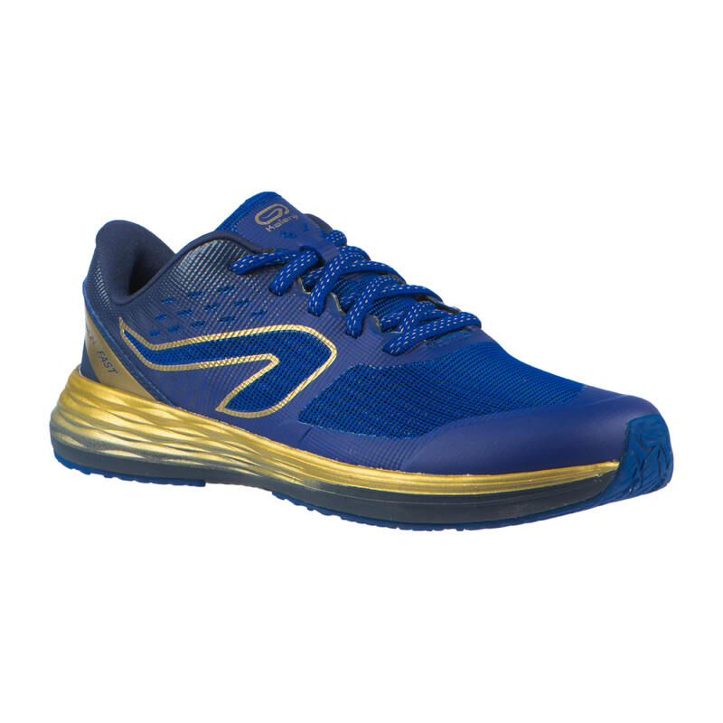 KIDS' ATHLETICS SHOES - AT500 KIPRUN FAST - BLUE GOLDEN