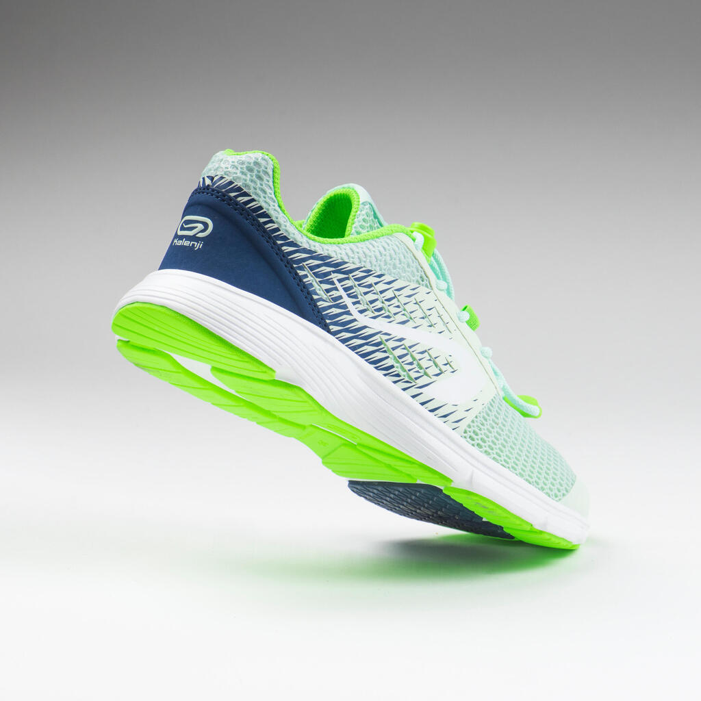 Kids' Running and Athletics Shoes AT Breath - light green and navy blue