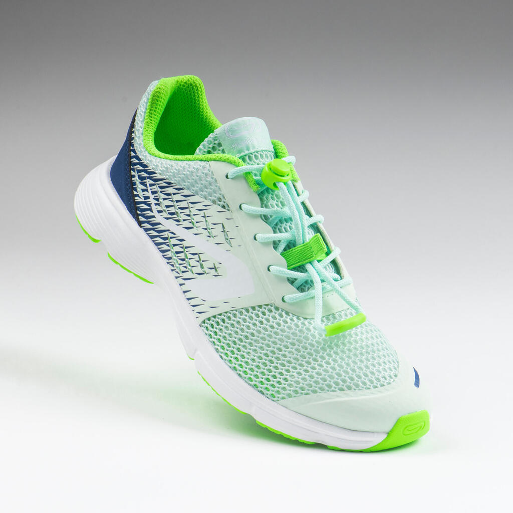 Kids' Running and Athletics Shoes AT Breath - light green and navy blue