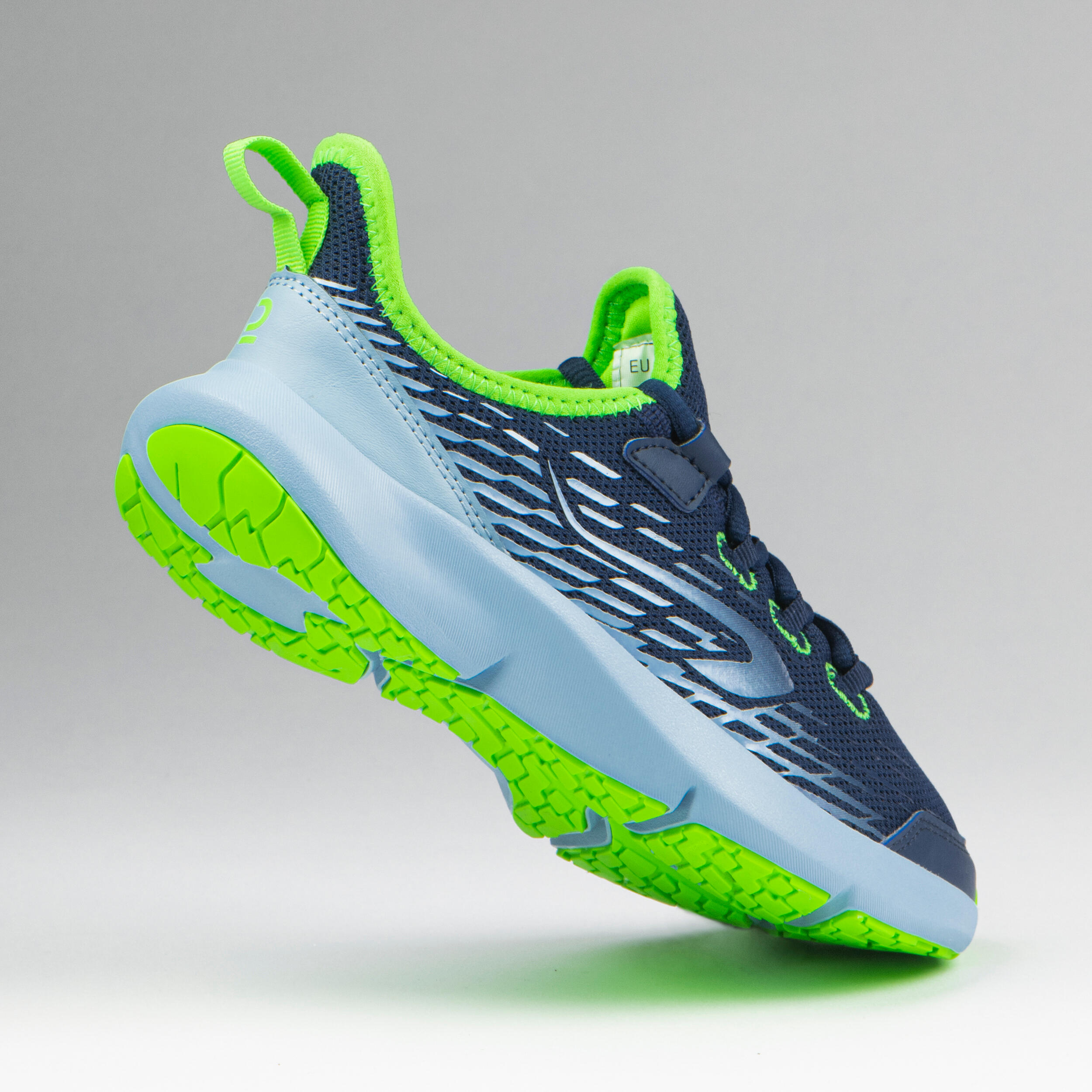 Lightweight and flexible lace-up trainers for children, AT Flex blue and green 2/15