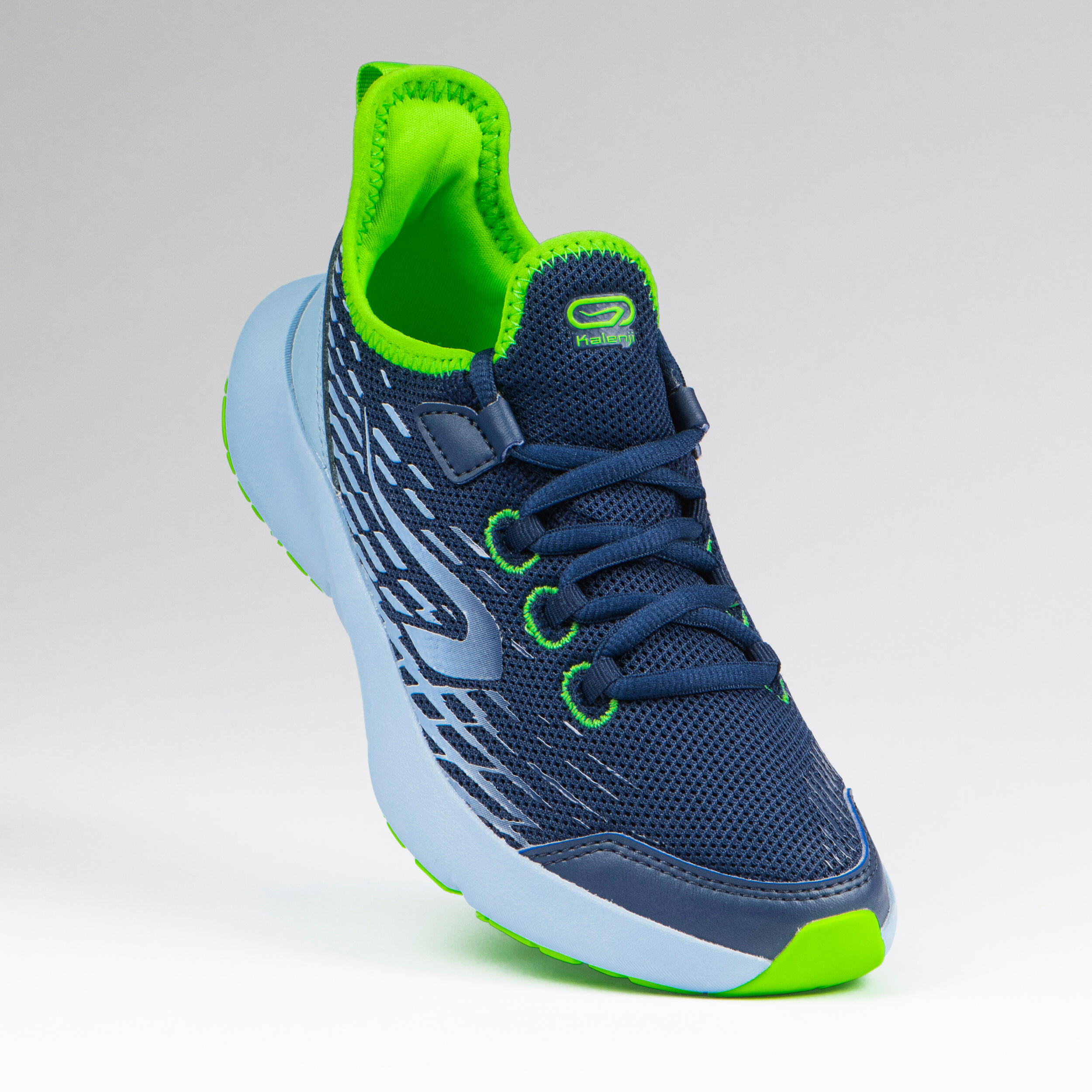 Lightweight and flexible lace-up trainers for children, AT Flex blue and green 5/15