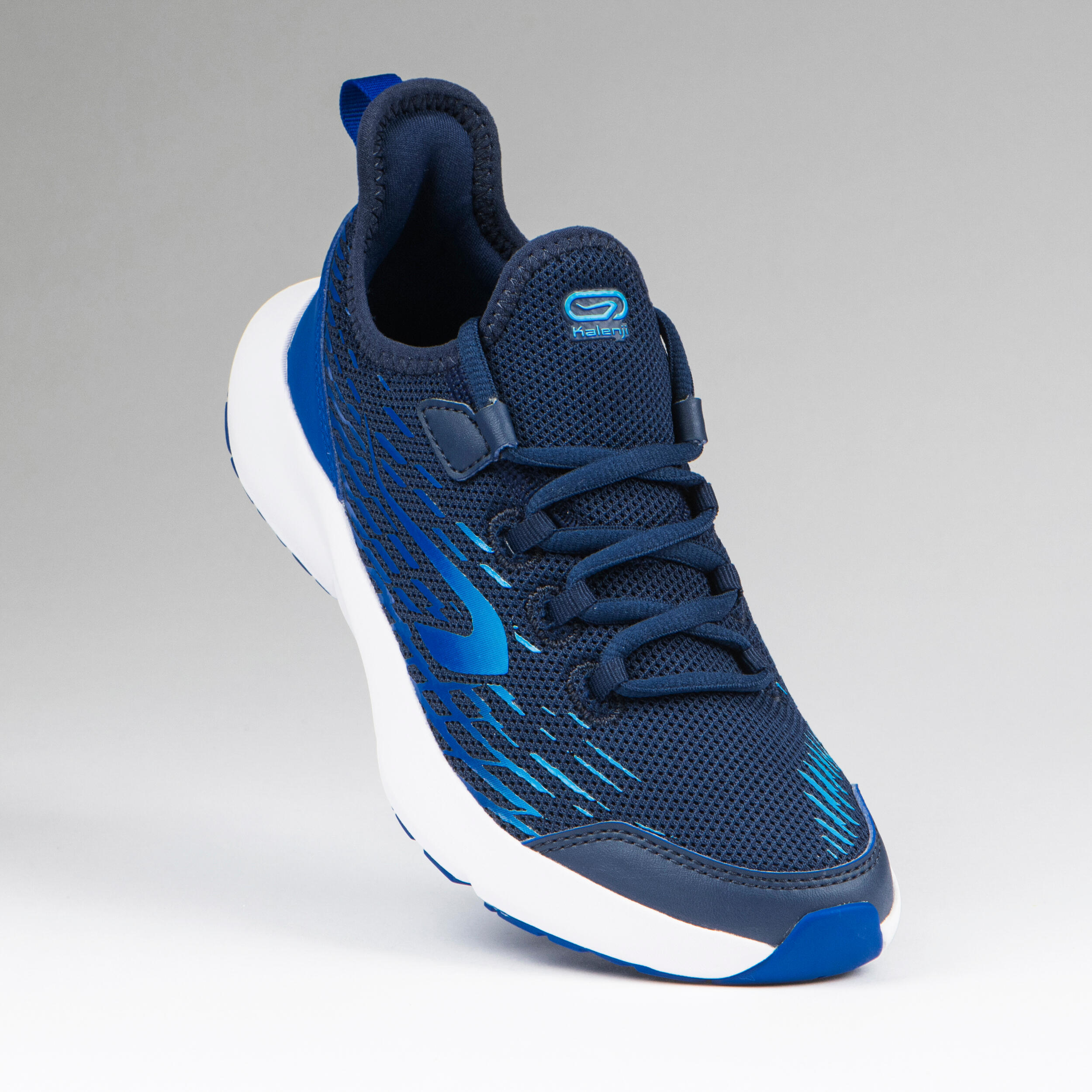 bright blue running shoes