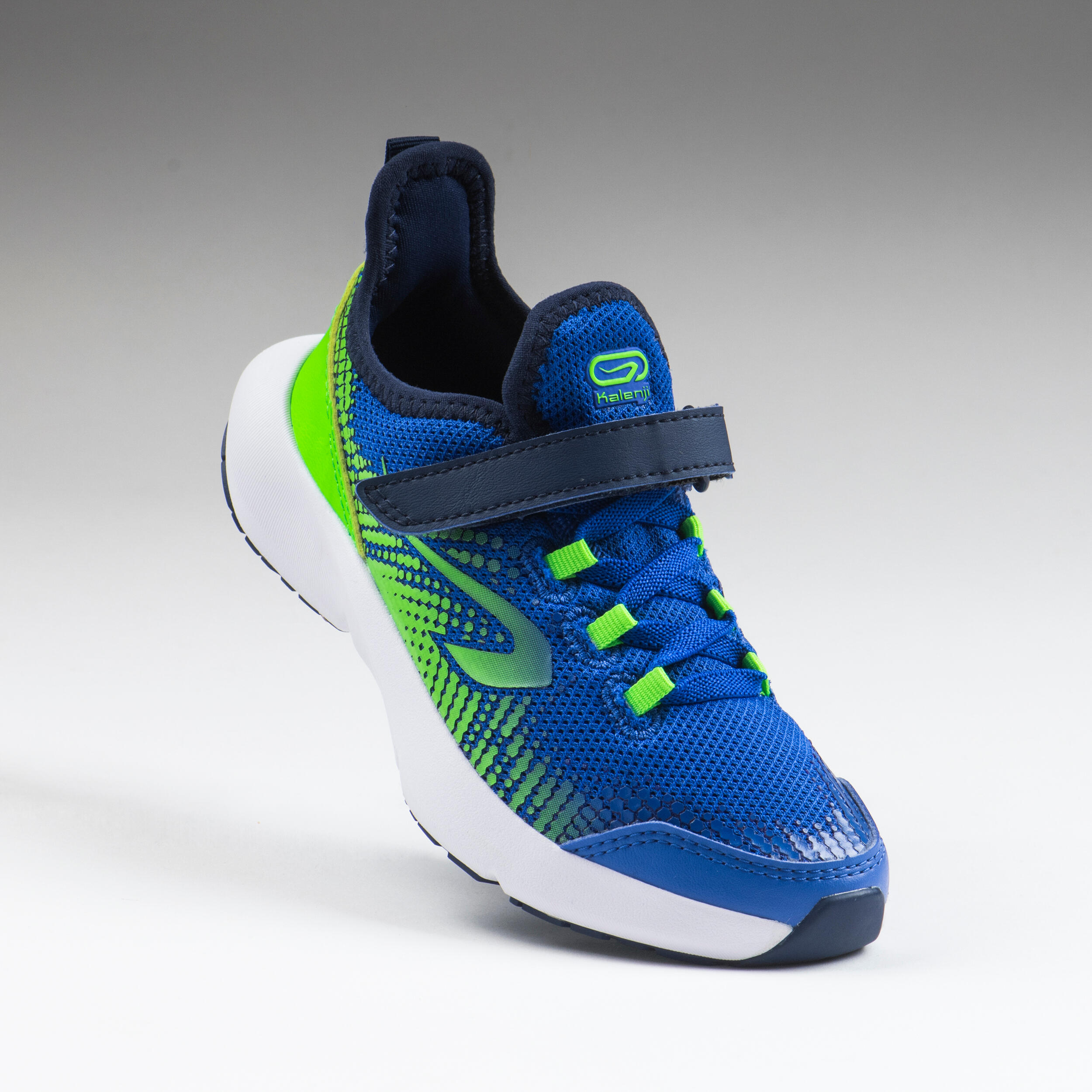 Lightweight and flexible children's velcro trainers, green and blue 6/6
