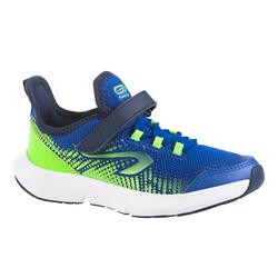 KIDS' RUNNING SHOES - AT FLEX RUN RIPTAB - ELECTRIC BLUE AND GREEN
