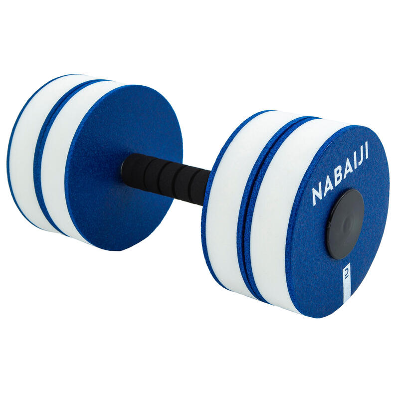 Foam halters voor aquagym blauw wit twee stuks