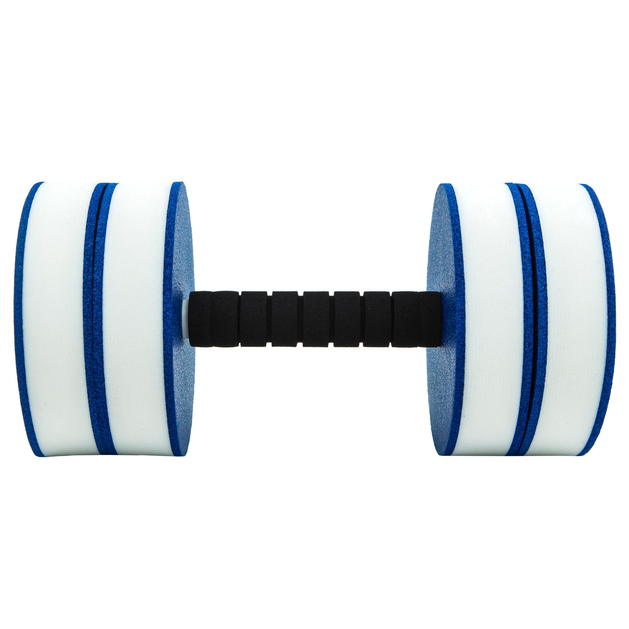 Pair of Aquagym foam aquatic dumbbells blue white