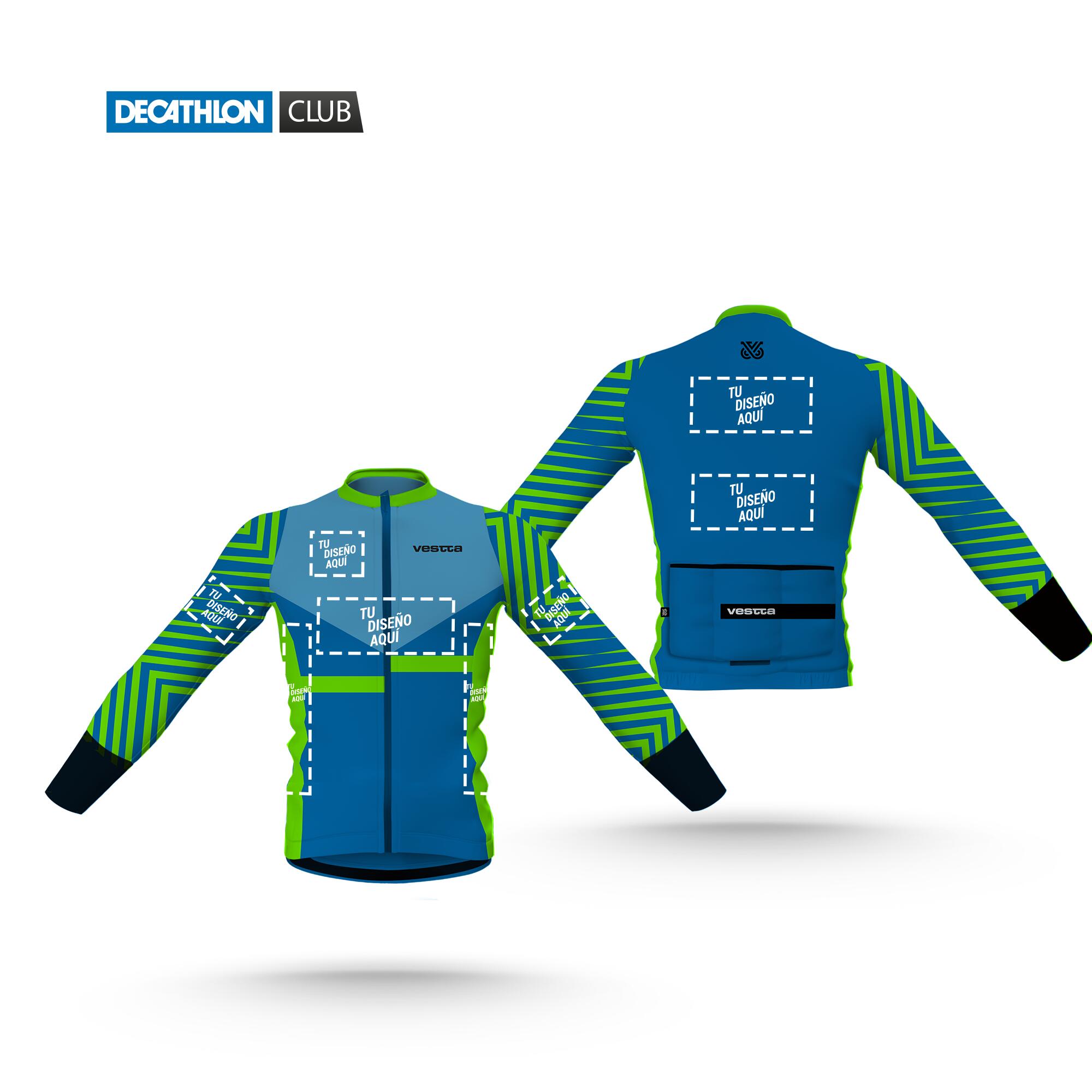 MAILLOT MANGA LARGA CICLISMO PERSONALIZADO COMFORT VESTTA | Decathlon