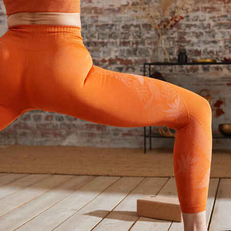 Seamless 7/8 Dynamic Yoga Leggings - Orange