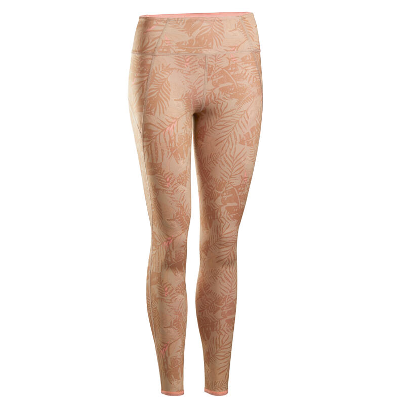 LEGGING REVERSIBLE YOGA DYNAMIQUE BEIGE / CORAIL