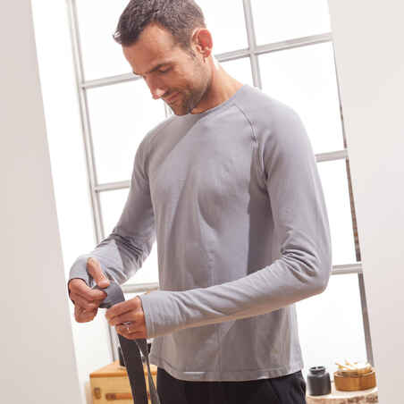 Seamless Long-Sleeved Gentle Yoga T-Shirt - Grey