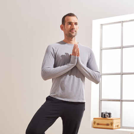 Seamless Long-Sleeved Gentle Yoga T-Shirt - Grey