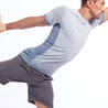 Men's Seamless Short-Sleeved Dynamic Yoga T-Shirt - Blue-Grey