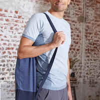 Men's Seamless Short-Sleeved Dynamic Yoga T-Shirt - Blue/Grey