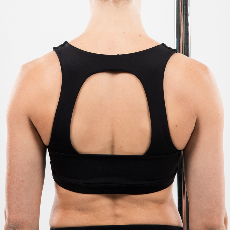 Brassiere pole dance PAD amovibles bi matiere Femme noir pour les clubs et collectivites Decathlon Pro