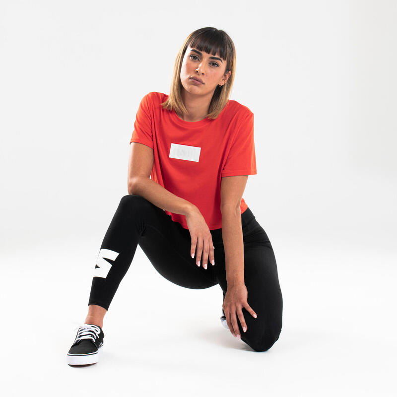 T-shirt crop top danses urbaines rouge femme