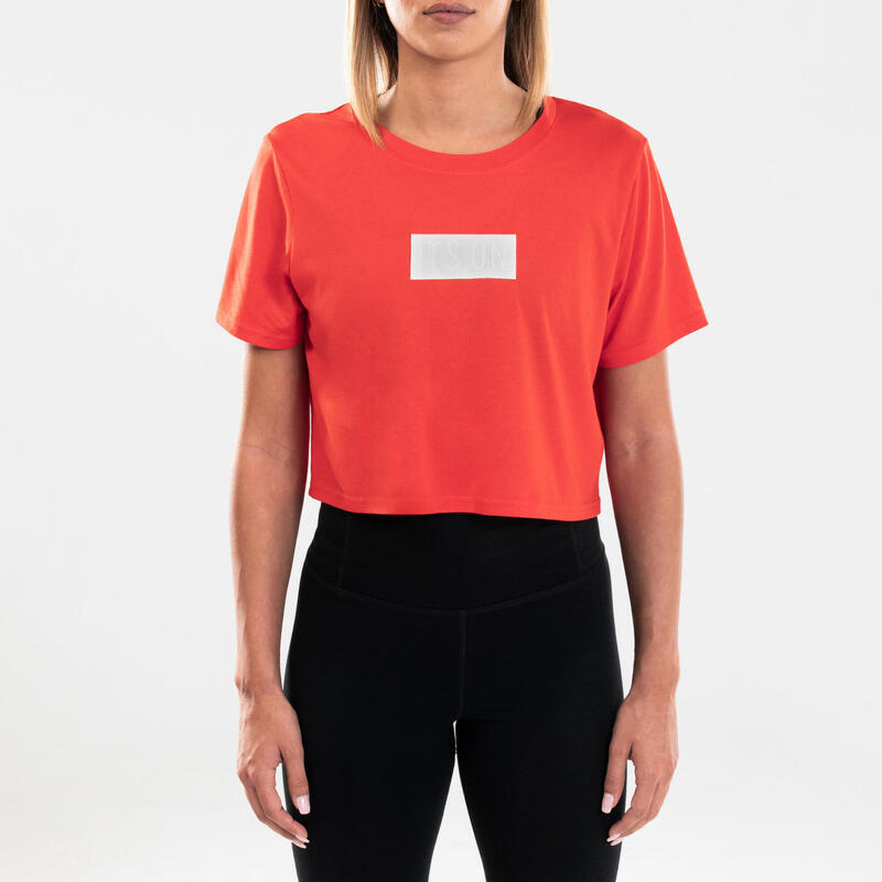 T-shirt crop top danses urbaines rouge femme