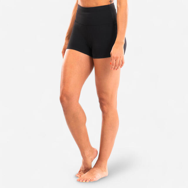 Tanzshorts Modern Dance Damen hoher Taillenbund - schwarz 