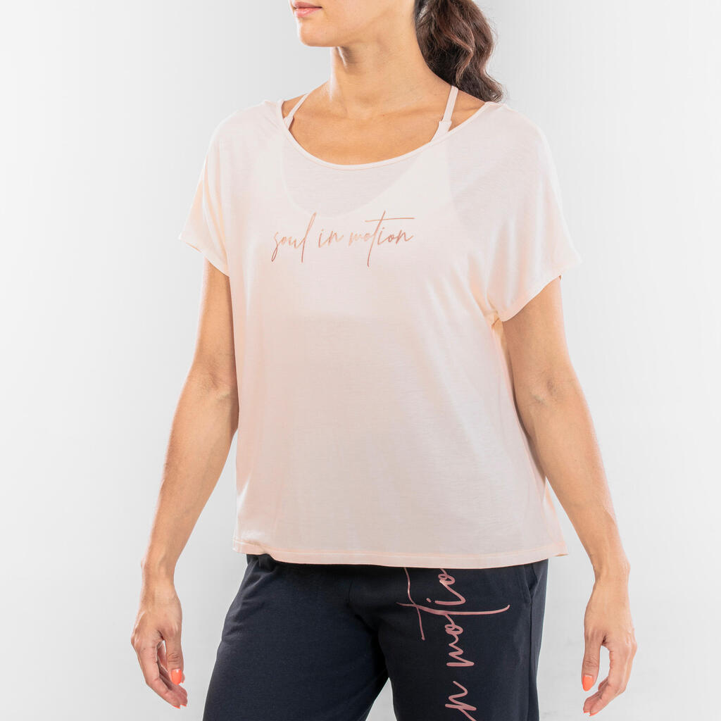 Women's Loose Modern Dance T-Shirt - Beige