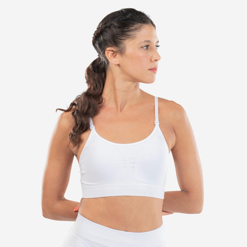 Brassière danse modern'jazz seamless bretelles convertibles Femme - blanc