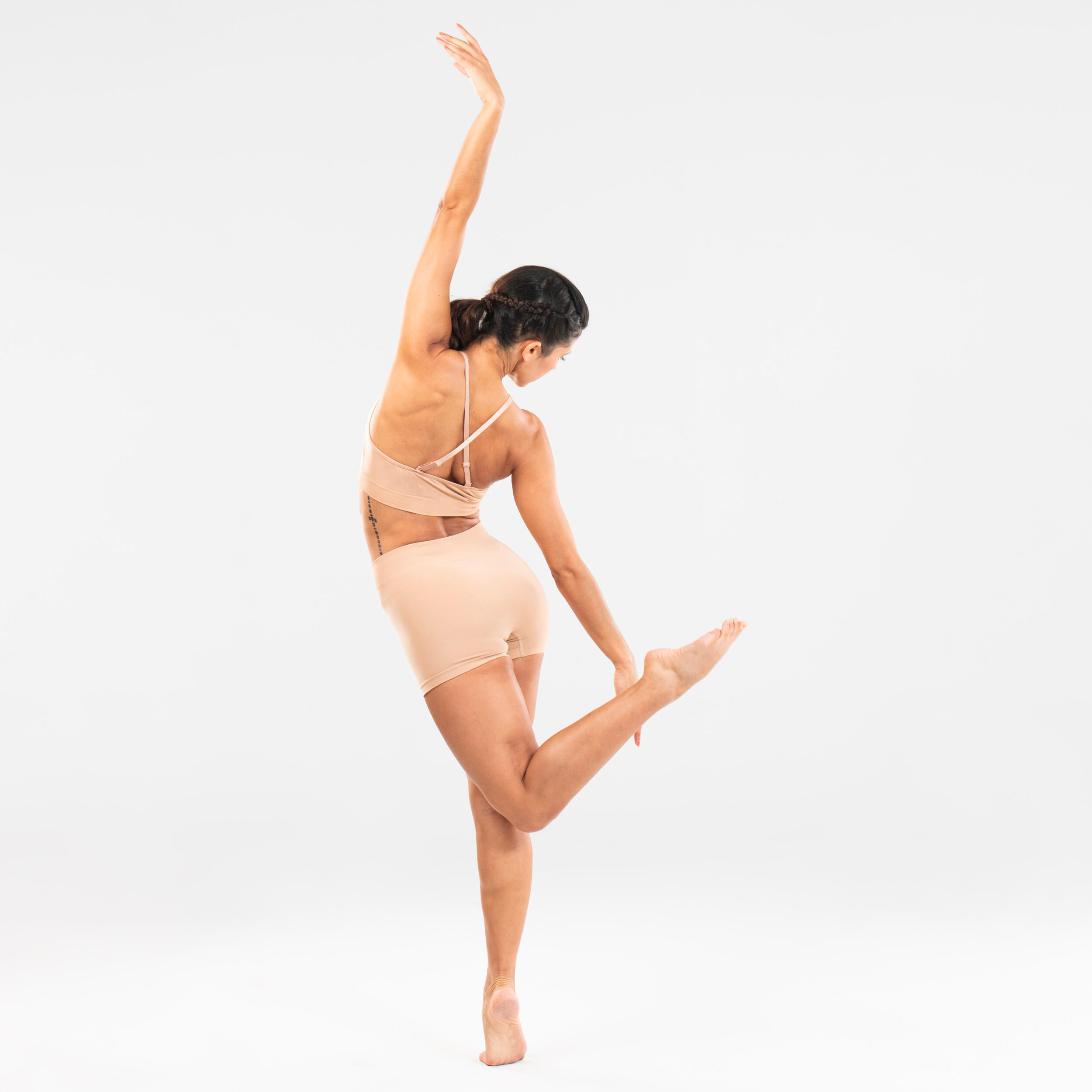 Women's Seamless Modern Dance Shorts - Beige 4/6