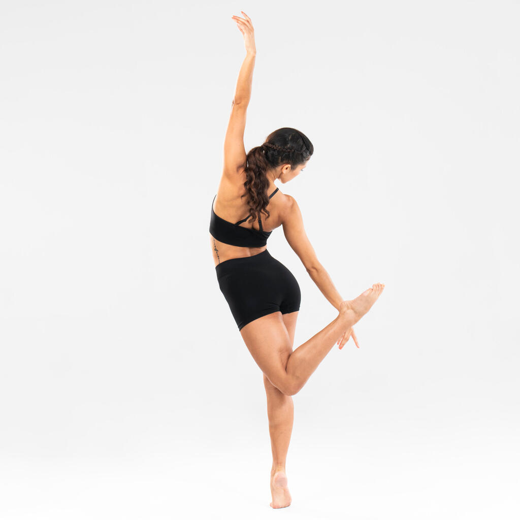 Women's Seamless Modern Dance Sports Bra - Black