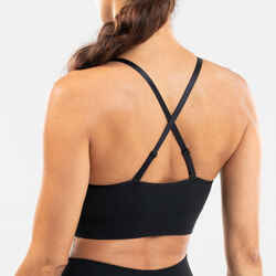 Women's Seamless Modern Dance Sports Bra - Black