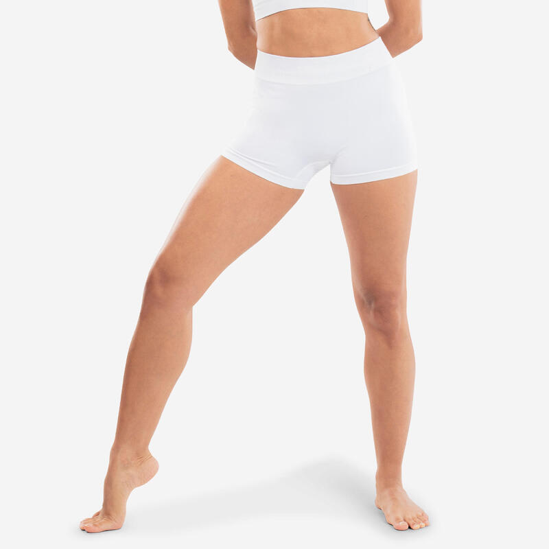 Short de danse moderne sans couture blanc femme