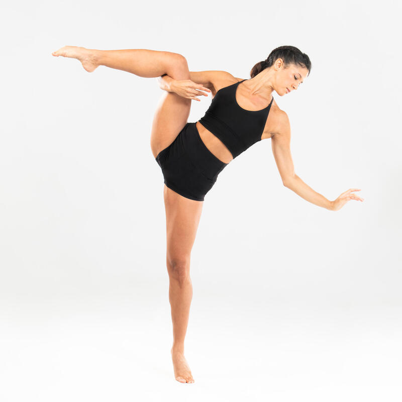 Mallas Leggings Corto Short Mujer Danza Moderna Negro