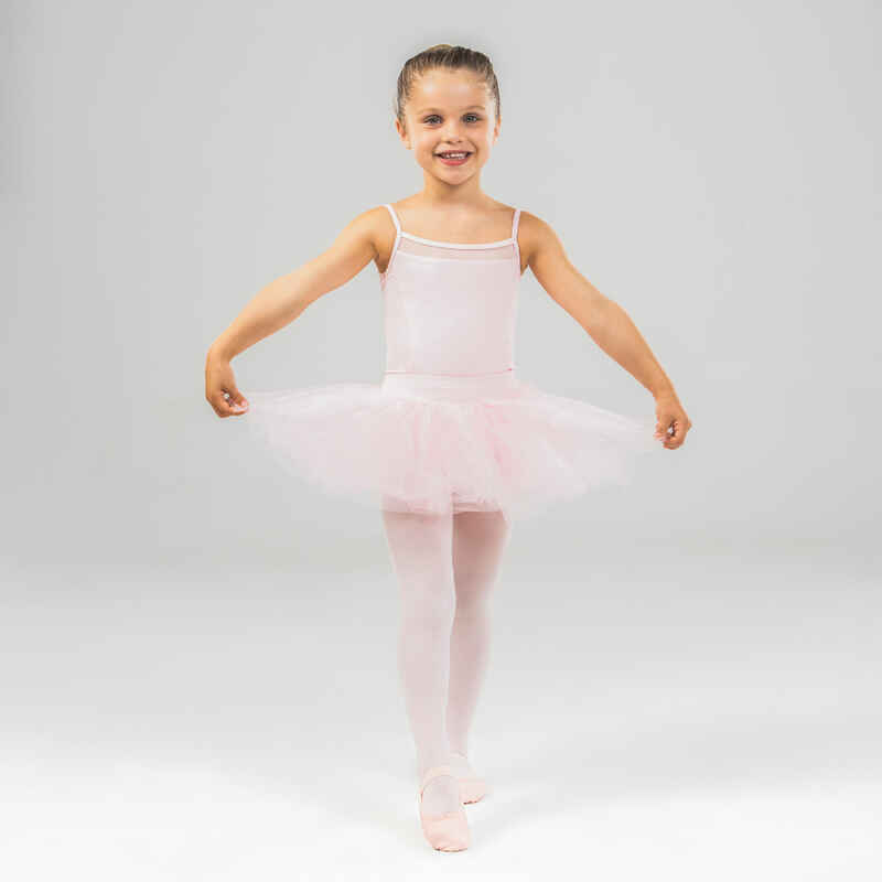 Tanzbody Ballett mit schmalen Trägern Mädchen rosa