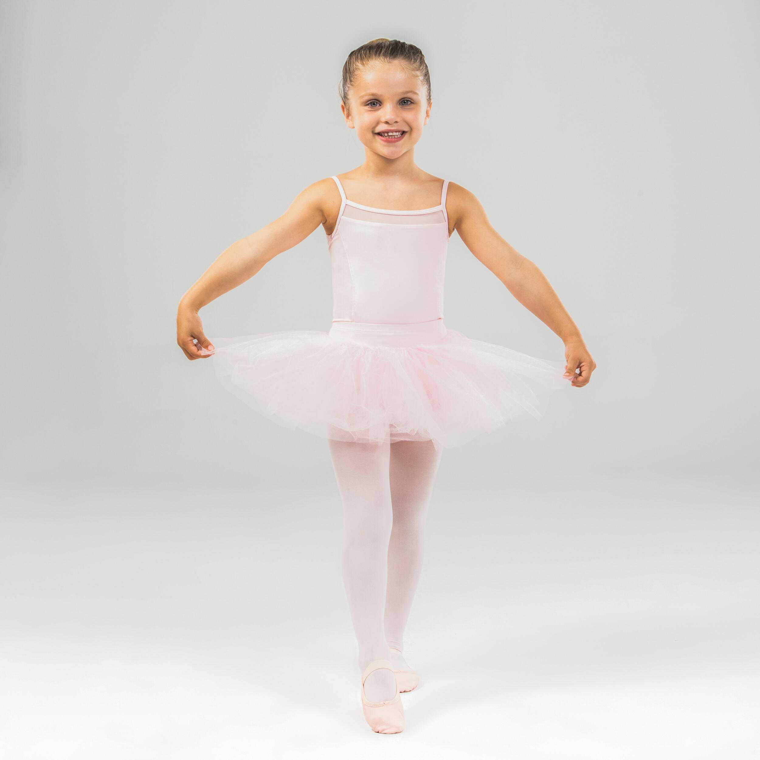 Tutù rosa da bambina con top piatto per danza classica