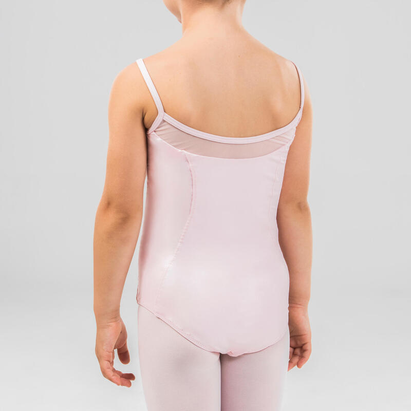 Dívčí baletní dres s tenkými ramínky růžový