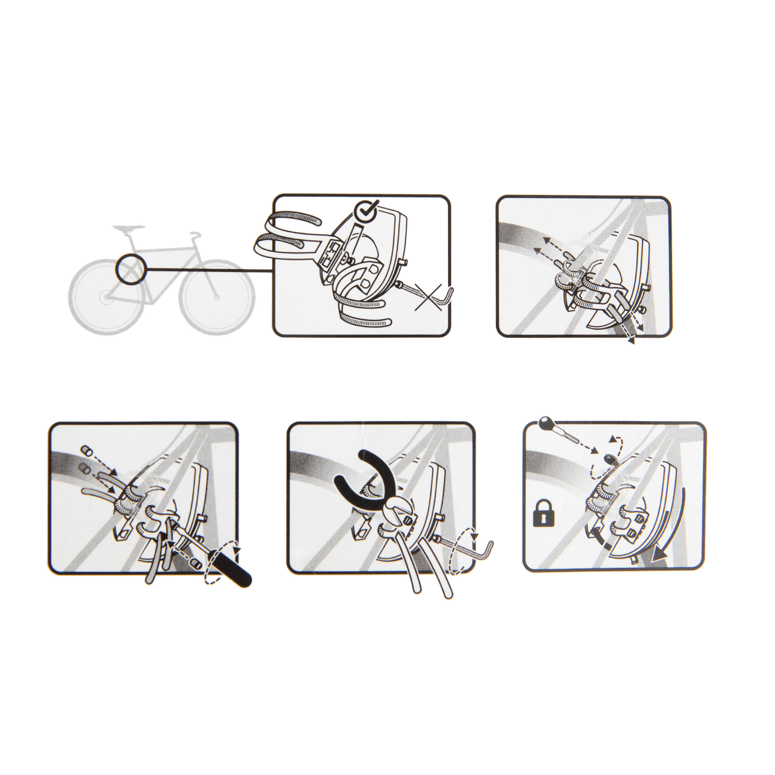Bike frame ring lock mount Elops Decathlon