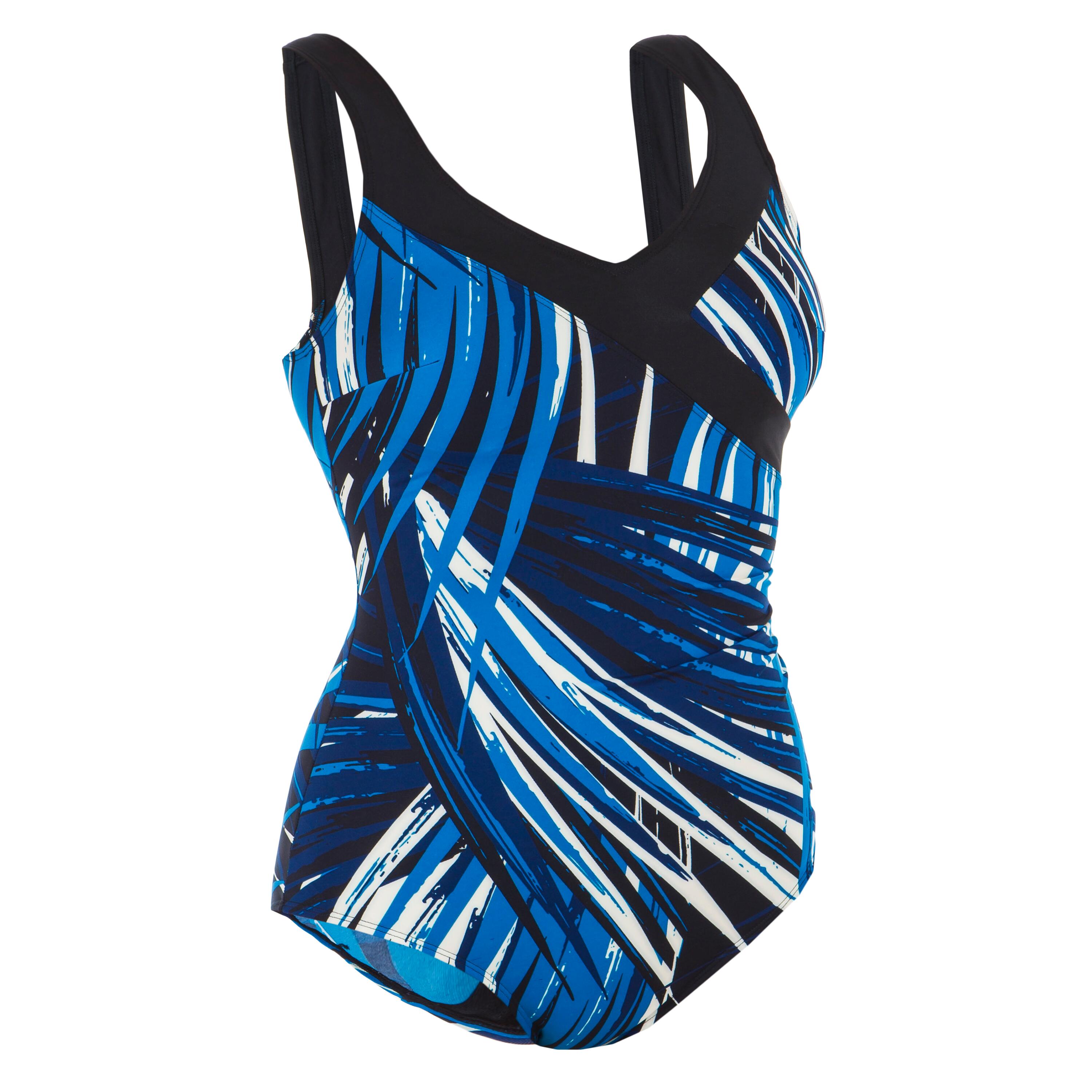 Women's 1-piece Aquafitness Swimsuit Karli Tree Blue 7/8