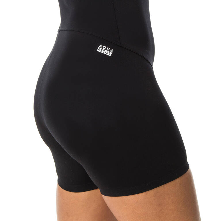 Women's Aquafit-Aquabiking Shorty 1-Piece Swimsuit Elea Bul Black Grey