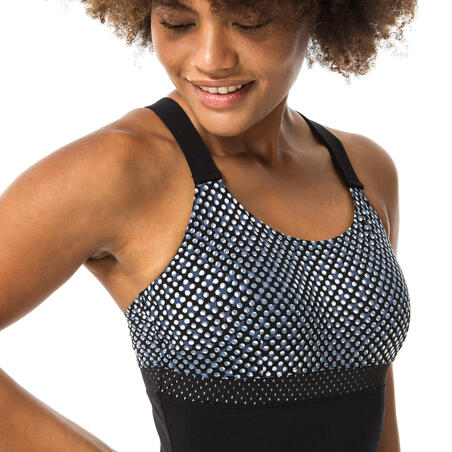 Купальник жіночий суцільний Elea Bul з шортами чорний/сірий