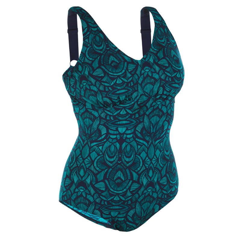 Costume donna ROMI NICK nero-verde aquagym