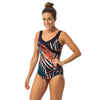 Women's Aquafitness one-piece swimsuit Karli Tree - Orange