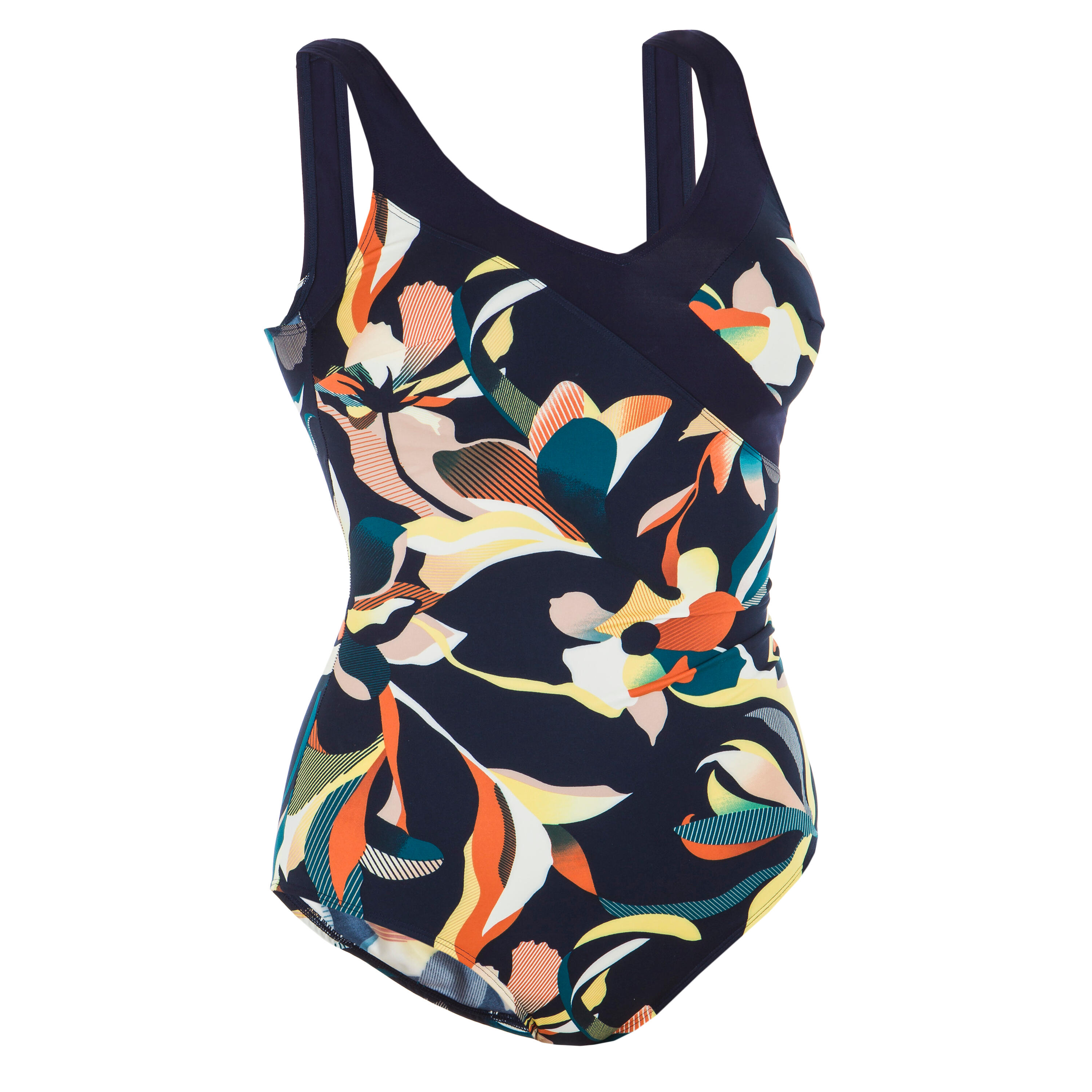 Women's 1-Piece Aquafitness Swimsuit - Karli Black/Orange - NABAIJI