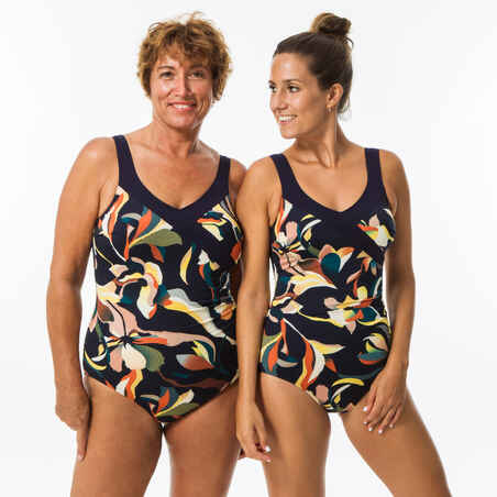 Bañador Mujer aquagym moldeador azul marino. Disponible en talla grande