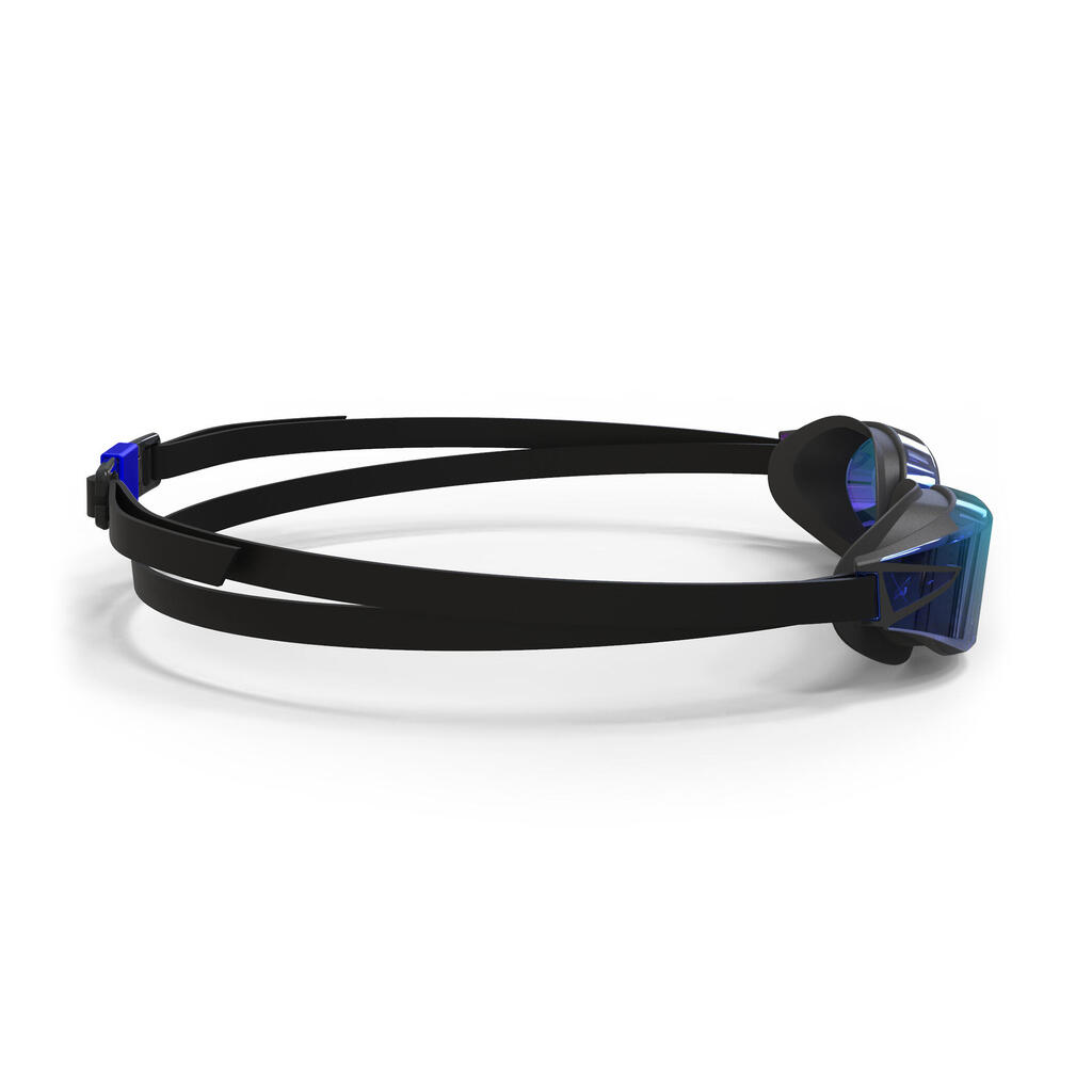 Schwimmbrille verspiegelte Gläser Einheitsgröße - BFast schwarz/blau 