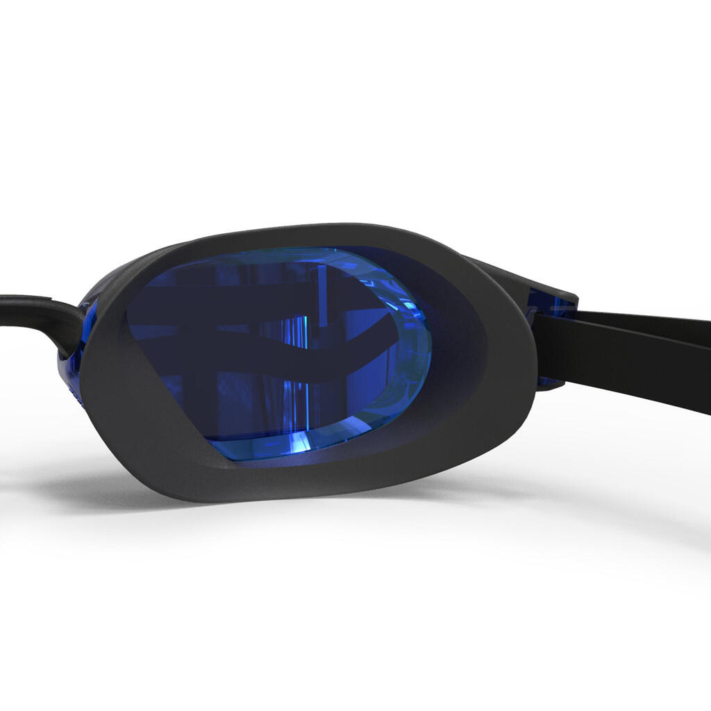 Schwimmbrille verspiegelte Gläser Einheitsgröße - BFast schwarz/blau 