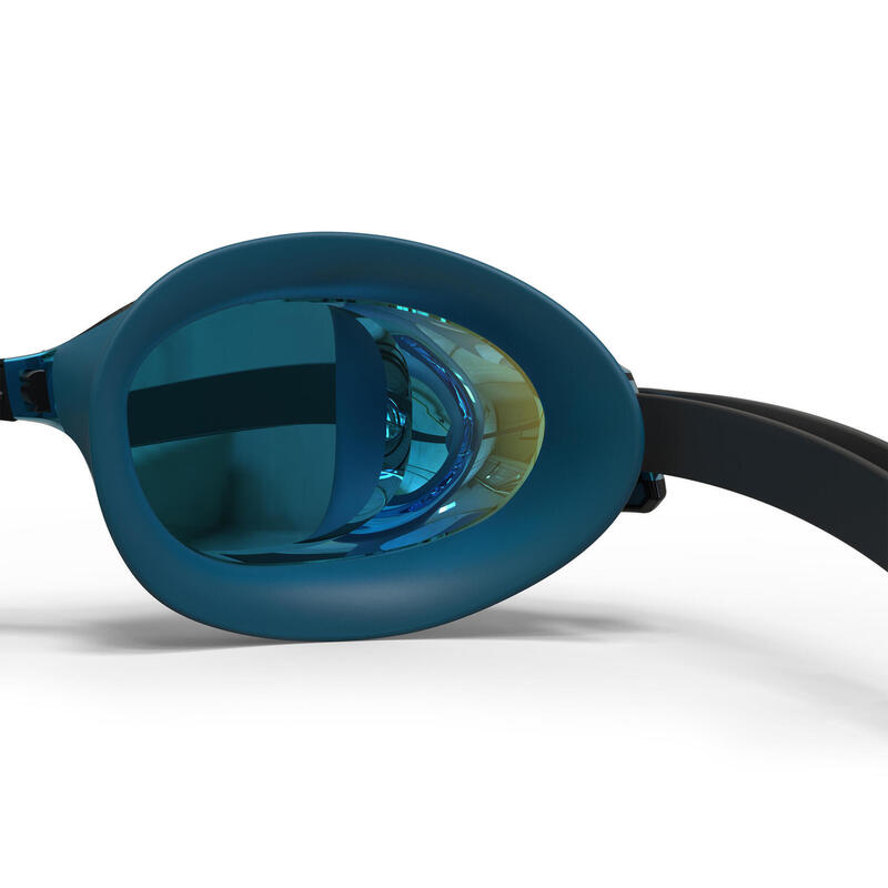 Occhialini piscina BFIT lenti specchio taglia unica nero-blu