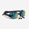 Zwembril met spiegelglazen BFIT één maat zwart/blauw