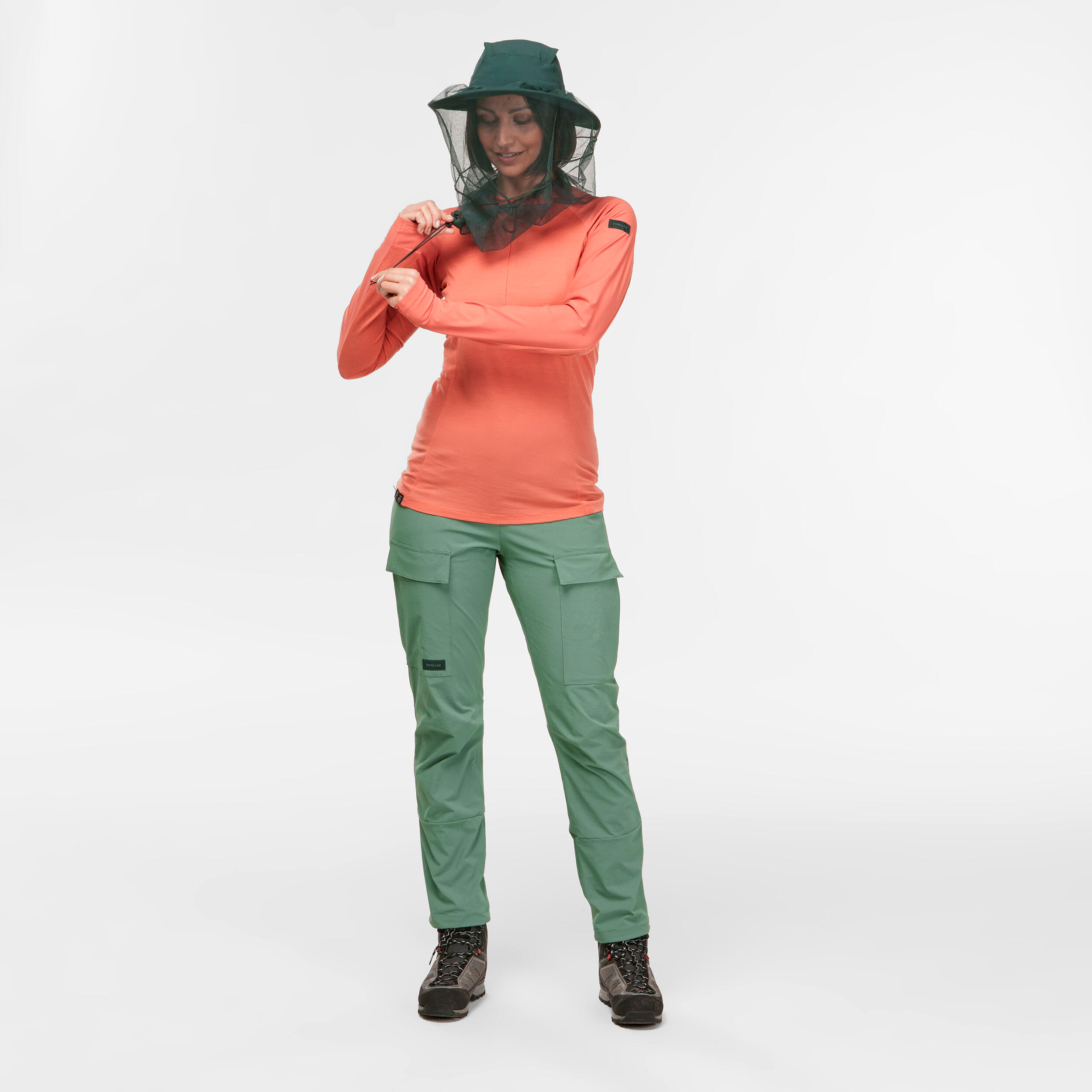 Шляпа противокомариная взрослая TROPIC 900 зелёная FORCLAZ