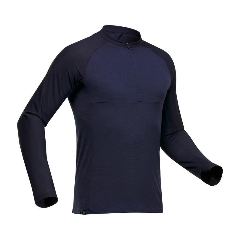 Men's long sleeved Odourless T-shirt - Tropic 500 - Blue